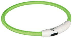 Trixie 12701 Világító nyakörv gyűrű USB-ről tölthető, green M-L