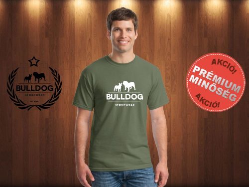 Bulldog Streetwear Férfi Póló - Klasszikus Logó mintával Szín: Military Green