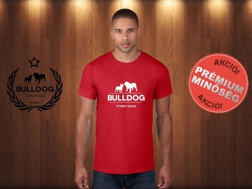 Bulldog Streetwear Férfi Póló - Klasszikus Logó mintával Szín: Piros