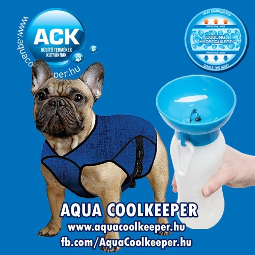 Aqua Coolkeeper hűtőkabát, hűsítőkabát S + Dog Tour Hordozható Kutyakulacs AKCIÓS CSOMAG (48-68cm,hossz:38cm)  