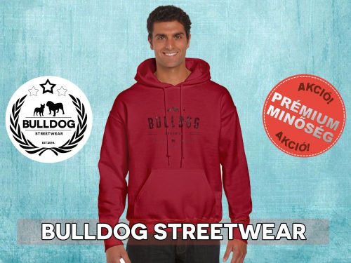 Bulldog Streetwear Férfi kapucnis pulóver - BSW Vintage bulldog logó mintával Több színben