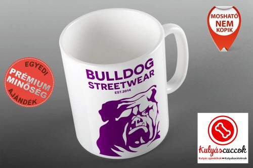 Bulldogos Bögre - Bulldog Streetwear Est.2014. lila grafikával