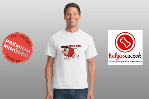 Bulldogos Férfi Póló - Bulldog Piros pólóban  mintával 