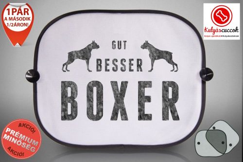 Boxeres Autós Napellenző Napvédő - Gut, Besser, Boxer mintával
