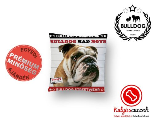 Párna Bulldog Streetwear Bad Boys Lucky Bulldog 40x40cm