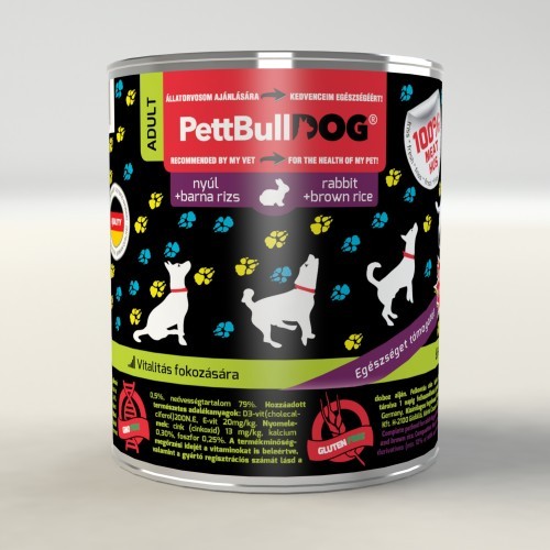 PettBullDog® Adult - Nyúl barna rizzsel (800 gr)
