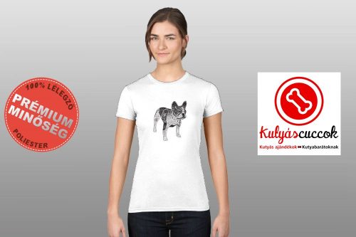 Bulldogos Női Póló - BulldogArt fekete-fehér mintával 