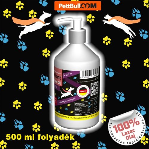 PettBullBrilliant® Lazacolaj Dog&Cat - Lazac olaj kutyák és macskák számára Omega 3, Omega 6 forrás