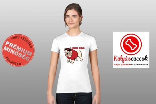 Bulldogos Női Póló - Bulldoggers Piros pólós bulldog mintával 