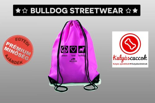 Tornazsák színes- Bulldog Streetwear Peace Love Bulldog mintával