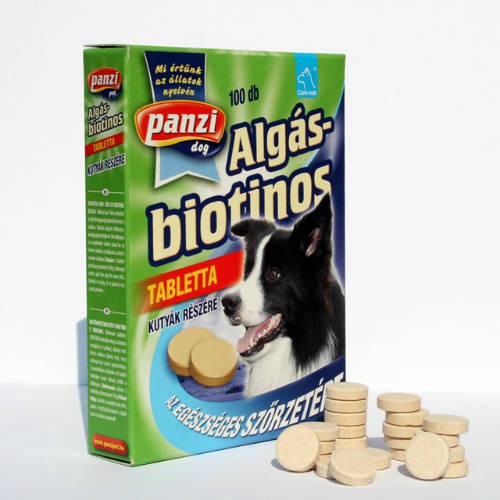 Panzi Vitamin Spirulina/Zöldalga-Biotin Tabletta Kutyáknak 100db/csomag  algás biotinos 300033