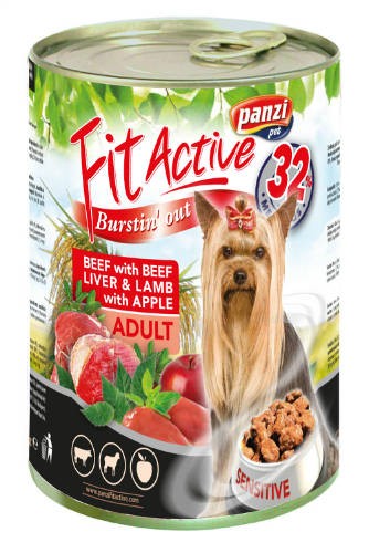 PanziPet FitActive DOG 415g konzerv marha-máj-bárány 