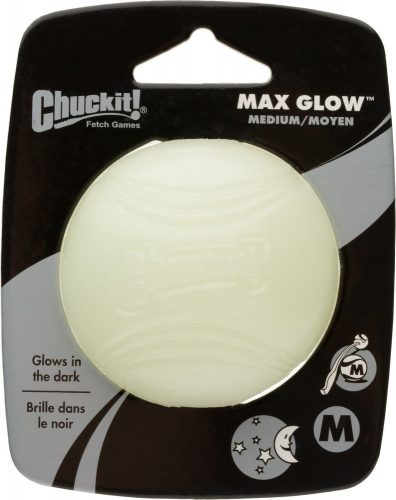 Chuckit! Max Glow - Sötétben Világító Labda  M méretben - Fluoreszkáló Labda Nem elemes, nincs benne LED!
