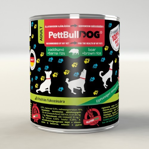 PettBullDog® Adult - Vaddisznó barna rizzsel (800 gr)