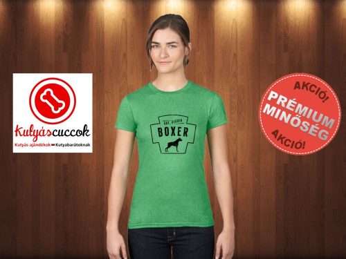 Boxer Női Póló - Gut,Besser,Boxer 2.  mintával Szín: Heather Green