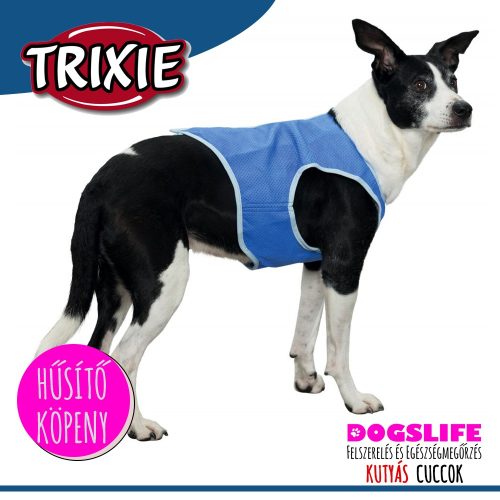 Trixie Hűsítő Köpeny Kék (hűsítő kabát/hűtőkabát/hűtőmellény/hűtőruha) PVA M:30 cm 