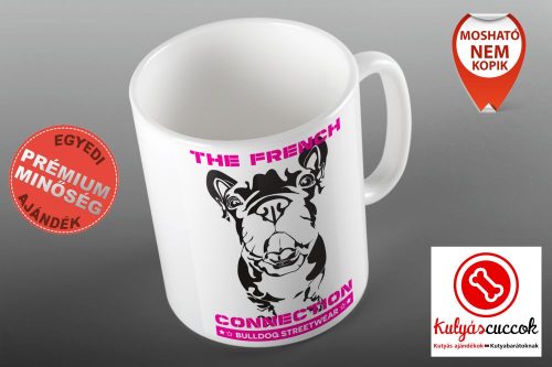 Bulldogos Bögre - Bulldog Streetwear The French Connection Neon Pink grafikával