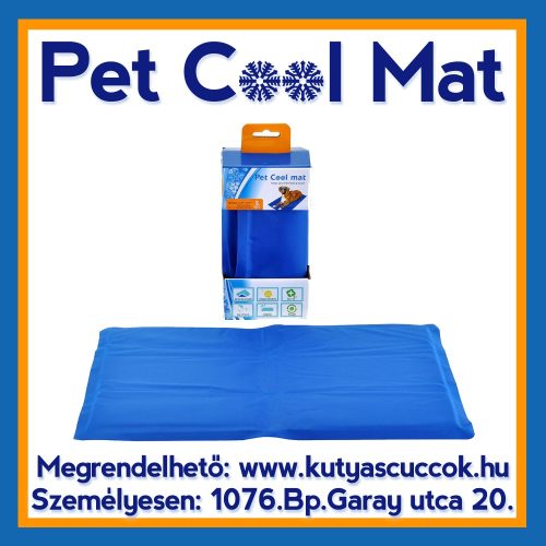 Pet Cool Mat Hűsítő zselés matrac 65x50 cm-es Kék (hűsítő matrac/hűtőmatrac/hűtőtakaró/hűtőpléd) RAKTÁRRÓL!