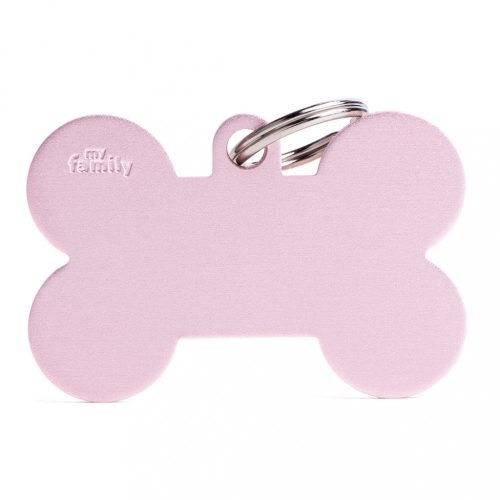 Gravírozható Biléta - Csont formájú Extra Nagy méret XL Rózsaszín  - Egyedi Biléta Dog ID