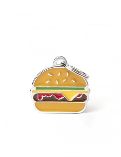Gravírozható Biléta - Burger Hamburger - Egyedi Biléta Dog ID - Food Collection