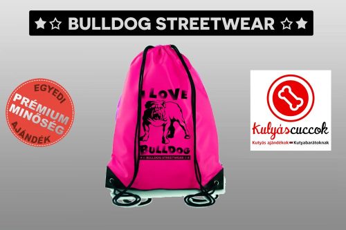 Tornazsák színes- Bulldog Streetwear I Love Bulldog angol bulldogos mintával