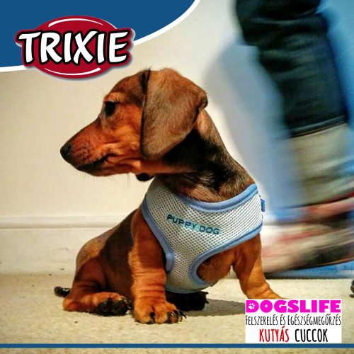 Trixie Puppy Soft Hám + Póráz Szett Light Mentol 26-34cm  - Puha, szivaccsal bélelt kellemes tapintású hám