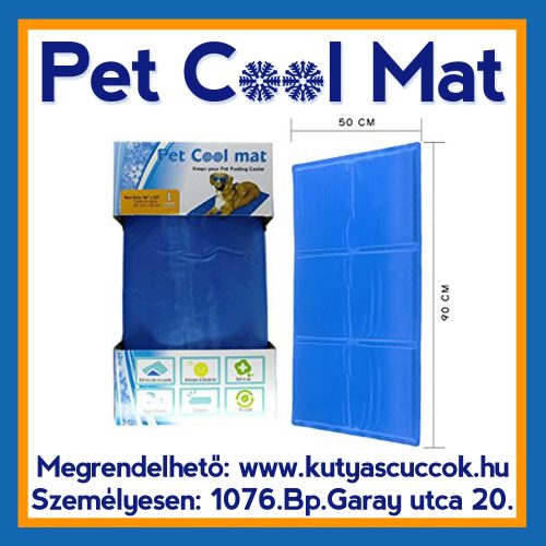 Pet Cool Mat Hűsítő zselés matrac GRAND XL 90x60 cm-es Extra nagy Kék (hűsítő matrac/hűtőmatrac/hűtőtakaró/hűtőpléd) RAKTÁRRÓL!