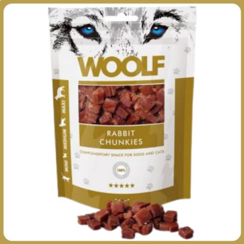 Woolf nyúlhús kockák tréningre 100g - Woolf Training Snacks