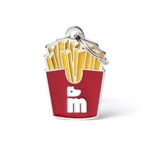 Gravírozható Biléta - Fries Sültkrumpli - Egyedi Biléta Dog ID - Food Collection