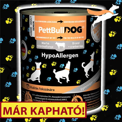 PettBullDog® HypoAllergen -  Marhahúsból vörösáfonyával (800 gr)