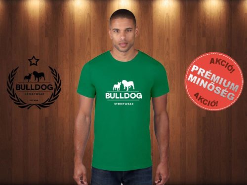 Bulldog Streetwear Férfi Póló - Klasszikus Logó mintával Szín: Zöld