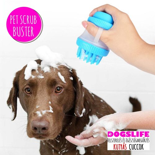 Pet Scrub Buster - Szilikon Masszírozós Kutyamosó Beépített Sampon adagolóval  RAKTÁRRÓL! 