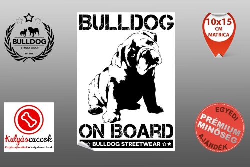 Autós Angol Bulldog Matrica - Bulldog Streetwear Angol Bulldog Minta4  Több méretben