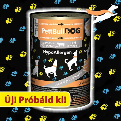 PettBullDog® HypoAllergen -  Marhahúsból vörösáfonyával (400 gr)