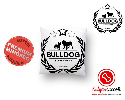 Párna Bulldog Bulldog Streetwear Koszorús Logo 35x35cm