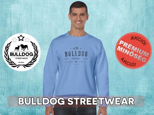 Bulldog Streetwear Férfi környakas pulóver - BSW Vintage bulldog ogó mintával Több színben