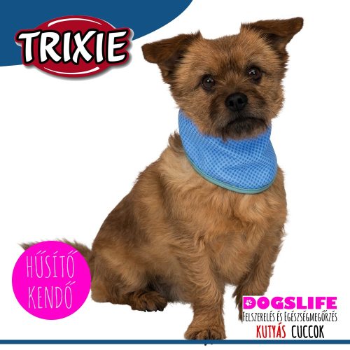 Trixie Hűsítő Kendő Kék (hűsítő kendő/hűtőkendő/hűtősál/hűtőnyakörv) PVA L: 38-52 cm RAKTÁRRÓL!