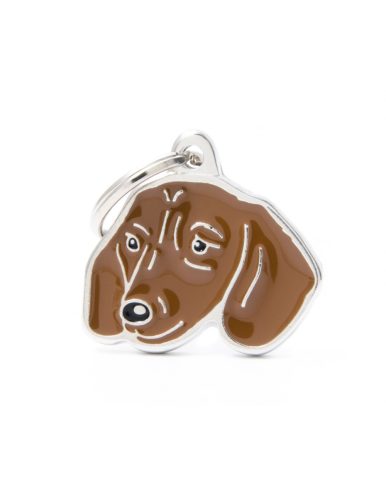 Gravírozható Biléta - Tacskó Barna - Egyedi Biléta Dog ID - Friends Collection