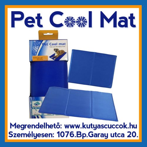 Pet Cool Mat Hűsítő zselés matrac 90x50 cm-es Kék (hűsítő matrac/hűtőmatrac/hűtőtakaró/hűtőpléd) RAKTÁRRÓL!