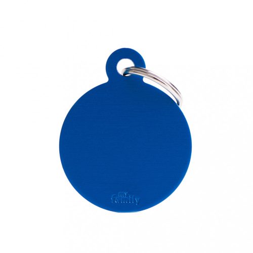 Gravírozható Biléta - Kör formájú Nagy méret L Kék - Egyedi Biléta Dog ID