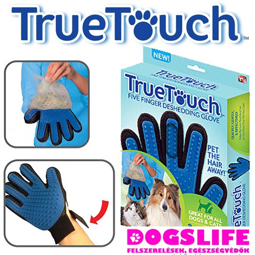  True Touch Ötujjas szőrápoló kesztyű kutyáknak és macskáknak RAKTÁRRÓL!