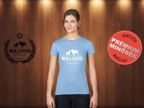 Bulldog Streetwear Női Póló - Klasszikus Logó mintával Szín: Világoskék