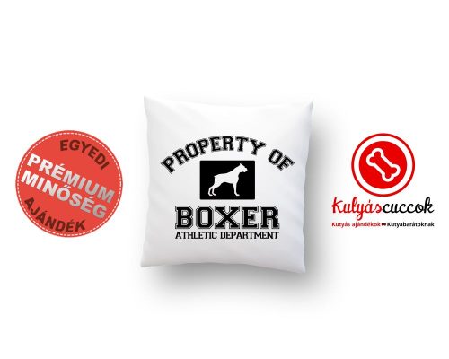 Boxeres párna - Boxer díszpárna Property of boxer 40x40cm