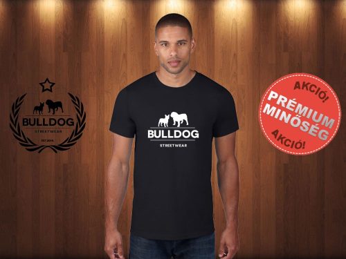 Bulldog Streetwear Férfi Póló - Klasszikus Logó mintával Szín: Fekete