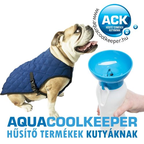 Aqua Coolkeeper hűtőkabát, hűsítőkabát M + Dog Tour Kutyakulacs AKCIÓS CSOMAG (54-77cm, hossz:43cm) RAKTÁRON